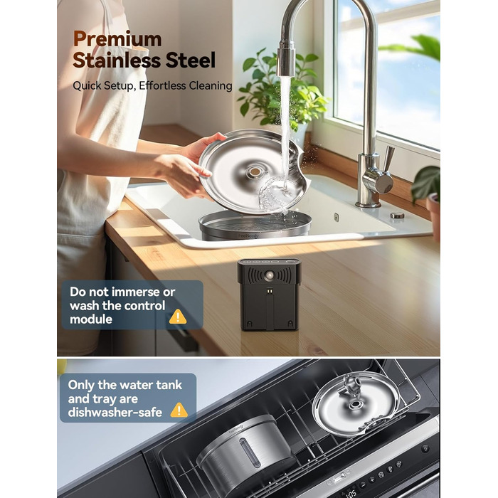 Автоматичний фонтанчик для котів та собак FEELNEEDY FN-W19, 3.5L, з датчиком, бездротовий, з акумулятором 4000mAh, 3 режими, з фільтром з активованого вугілля