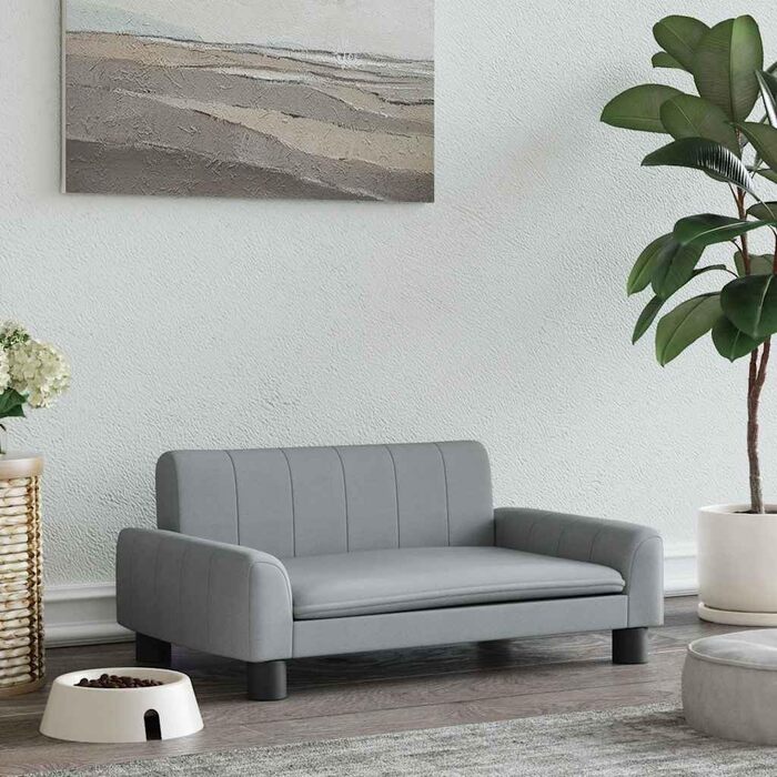 Крісло-ліжко для собак, м'яке ліжко для тварин, ліжко-софа для маленьких собак, котів, сірого кольору, тканина, 70 x 45 x 30 см