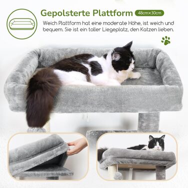 Комплекс для котів Globlazer Kratzbaum з гамаком 45x40 см, будиночком, платформами, 137 см, світло-сірий
