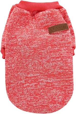 Теплий зимовий одяг для собак: куртка для чихуахуа та мопсів, червоний колір, розмір XL