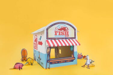 SUCK UK Картонна іграшка-подряпування для котів | Іграшка для котів | Картонний кігтетоп | Кіт | Коти | Картон для дряпання (Кіоск)