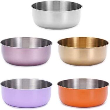 Миска для кормів домашніх тварин La La Pet, годівниця для собак та котів, нержавіюча сталь, бамбук, помаранчевий колір, одиночна миска