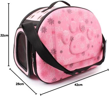 Транспортна переноска для собак та котів, рожева, середнього розміру. Зручна переноска для подорожей на відкритому повітрі. Дихаюча, комфортна переноска для тварин.