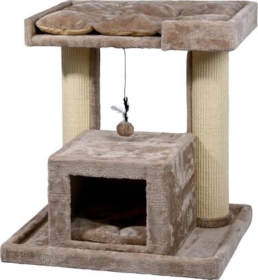 Котячий будиночок з дерева Dobar® Softy Premium - когтеточка, будиночок, лежанка, 35x60x100 см