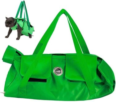 Транслючена сумка-переноска для собак та котів, зелена. Дихаюча, анти-царапин, захист від укусів. Для маленьких та середніх порід.