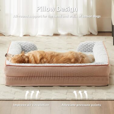 Ортопедичне ліжко для собак великих порід, з піною типу 