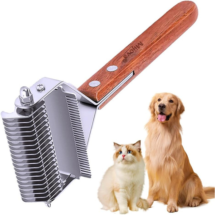 Професійний гребінець для видалення підшерстка у собак та котів, двосторонній, для видалення ковтунів