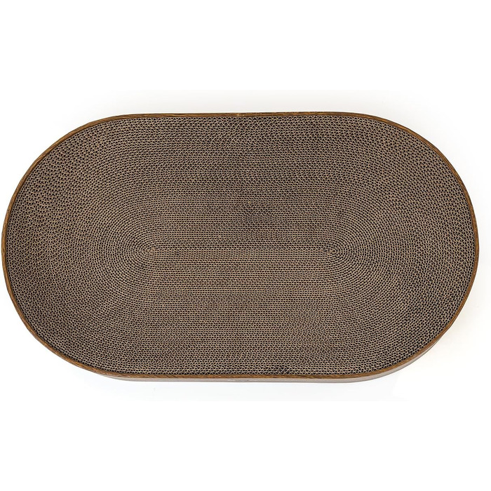Килимок для кота з гофрокартону Apollo від CanadianCat Company, овальний, горіховий колір, 63 x 35 x 10 см