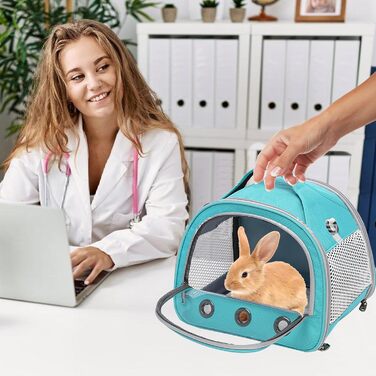 Транспортний бокс для котів, кроликів та морських свинок 30x27x21 см, з плечовим ременем, м'який, для кошенят, кроликів, морських свинок