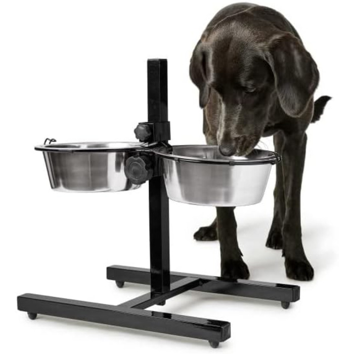 Миска для собак HUNTER BASIC з нержавіючої сталі, регульована по висоті, 2 шт. по 1,8 л