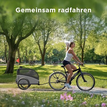 Фаркоп для велосипеда з собакою - Складаний фаркоп для велосипеда для собак до 40 кг, з відбивачами, водовідштовхувальний, сумісний з електровелосипедами, чорно-сірий