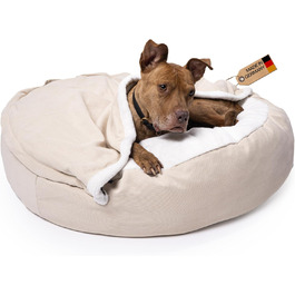 М'яке ліжко для собак Lous®, печеринка для собак, прання, великі та малі собаки та коти, ліжко для котів, знімний ковдру (Бежевий, L B-варіант (приблизно 72 см))