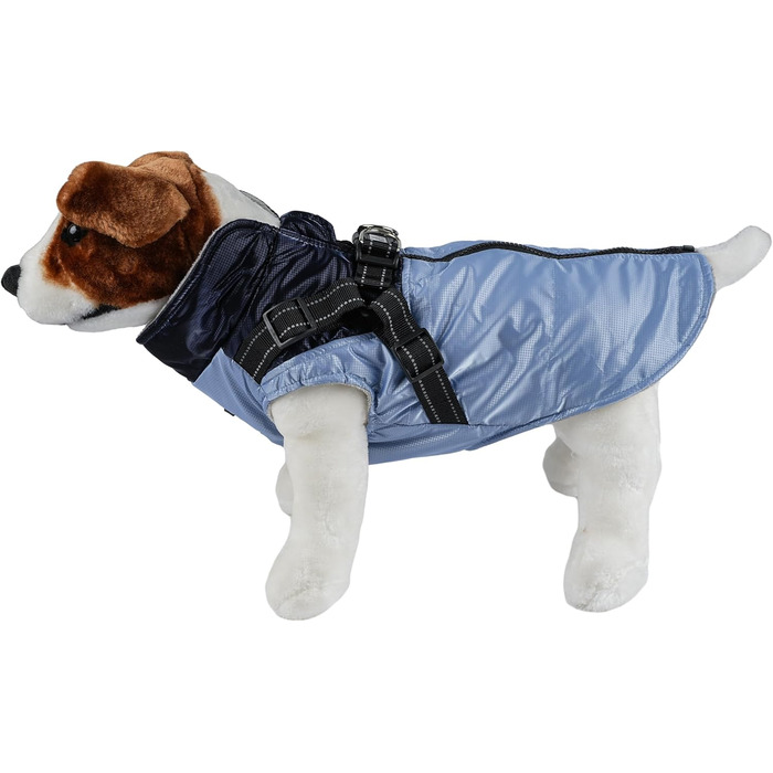 Водонепроникна куртка для собак, тепла куртка для собак з кільцем для повідка - синій/темно-синій, XL