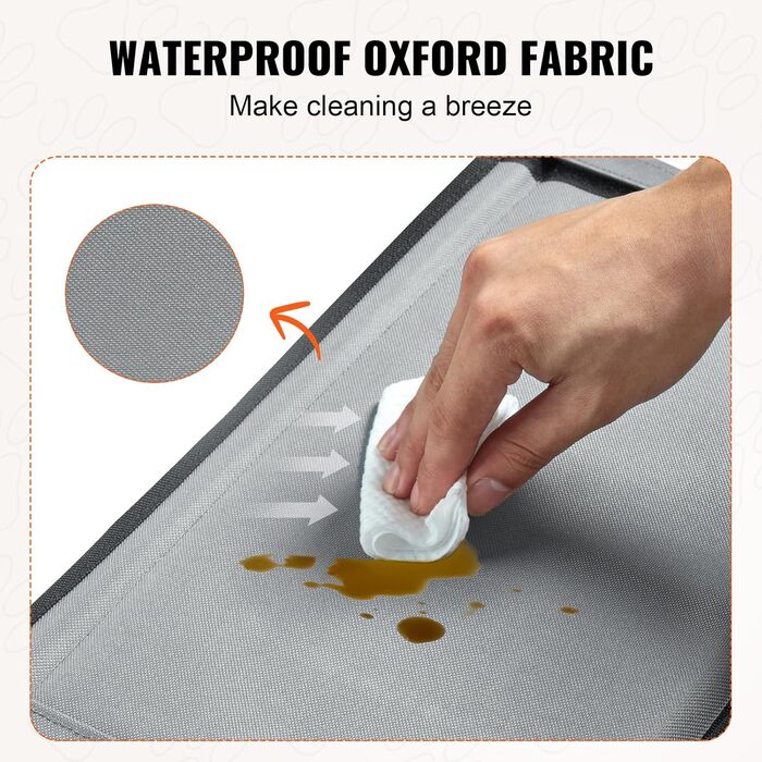 Автокрісло для собак VEVOR - підняття для собак, водонепроникне, з підтримуючою рамою, з безпечним тросом, для собак малого, середнього та великого розміру до 22 кг (M, сірий)