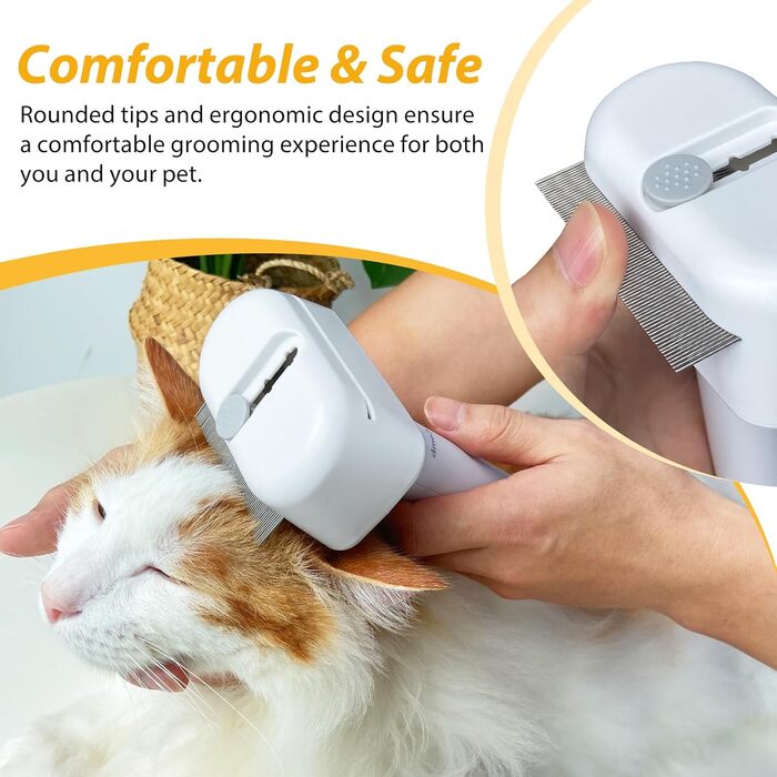 Набір для грумінгу L&W BROS. 3-в-1: гребінець, щітка для підшерстка, інструмент для видалення шерсті (двосторонній) | Для собак та котів усіх порід | Білий