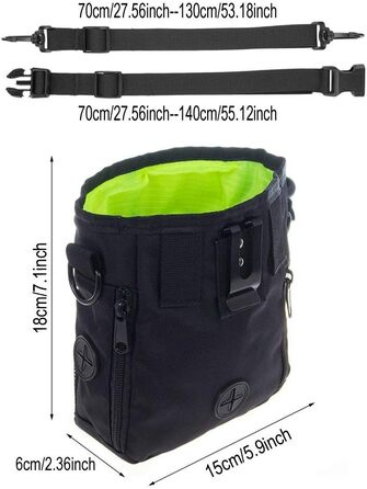 Сумка для ласощів для собак Hanwell з дозатором для прибирального інвентарю - водонепроникна, чорна