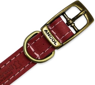 Нашийник для собак Ancol Timberwolf, шкіряний, кольору полуниці, 34-43 см