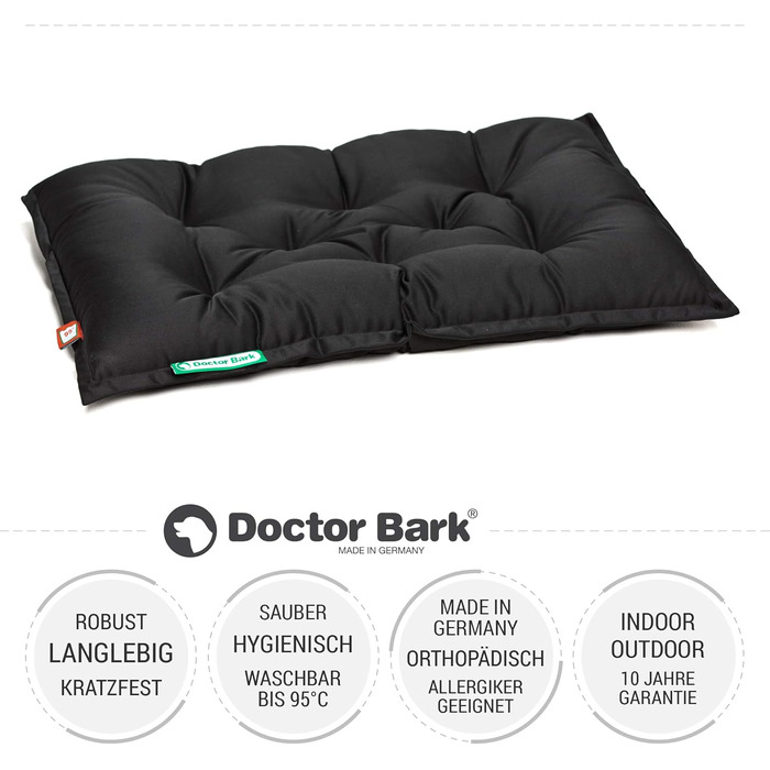 Ортопедична лежанка для собак Doctor Bark Urban - розмір M (70x50 см) - чорна, Made in Germany