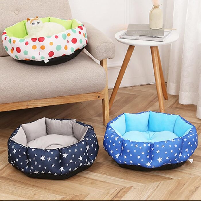 Кругле ліжко для собак та котів, плюшеве, з матеріалу PP бавовна, коричневий леопард (L)