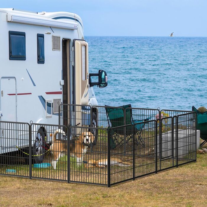 Клітка для цуценят Kidsbuddy, 12 штук, 80x65 см, автоматичне замикання, розкладна, з дверцятами, для собак та цуценят, внутрішнє та зовнішнє використання