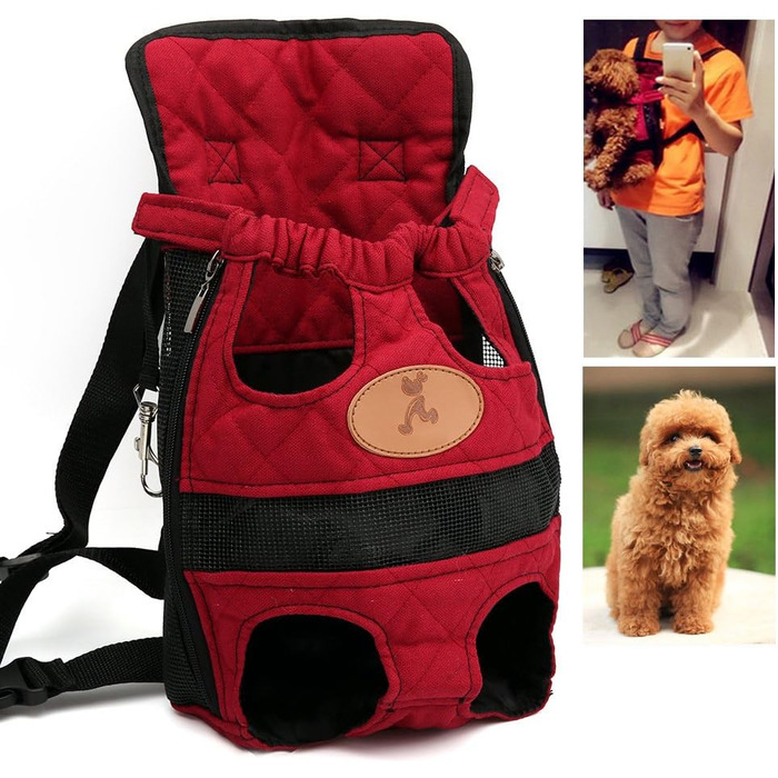 Рюкзак для собак: переноска-рюкзак для собак, червоний, розмір M
