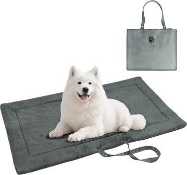 Водонепроникний килимок для собак Pawsse 127 x 70 см - для подорожей, авто, кемпінгу (сірий)