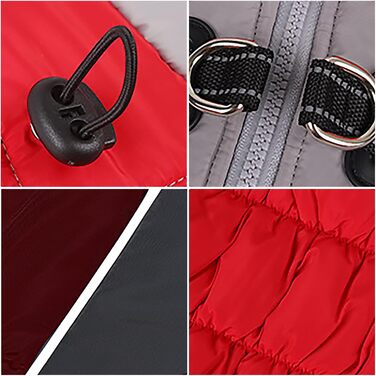 Зимовий жилет для собак Aiboria, теплий, непромокальний, без рукавів, з нагрудником (червоний, XXL)