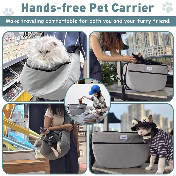 Трансформер для собак та котів Duuclume: переноска-сумка на плечі, сіра (до 6 кг)