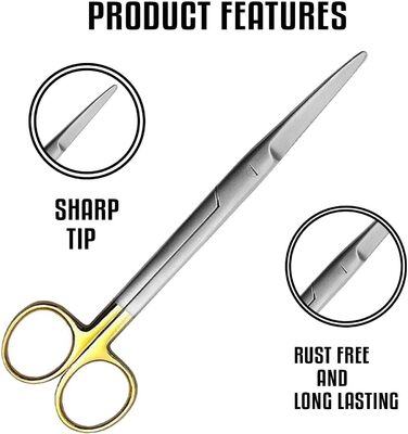 Хірургічні ножиці для перев'язки - 17 см, вигнуті, тупі кінці, з нержавіючої сталі. Підходять для котів та собак. Mayo Dissecting Blunt Scissors