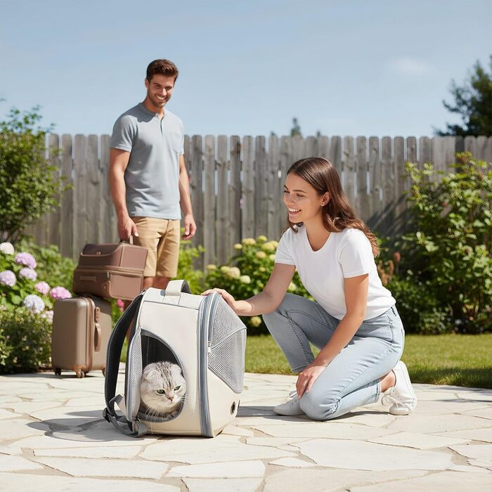 Транспортна сумка для собак, кошенят, кроликів - сіра, зручна, дихаюча, для подорожей та прогулянок