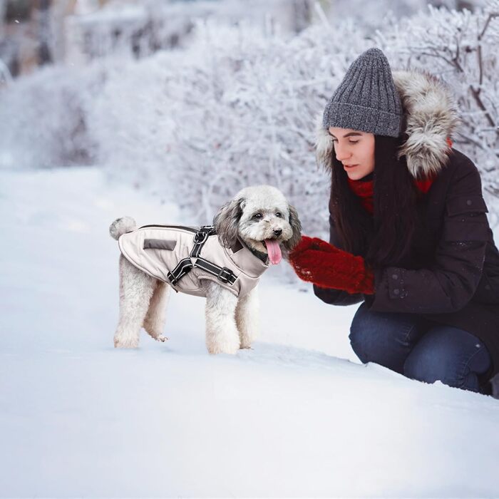 Зимові куртки для собак, теплі та водонепроникні, з світловідбиваючими елементами, жилет для цуценят та собак середніх та великих розмірів XXL, білий
