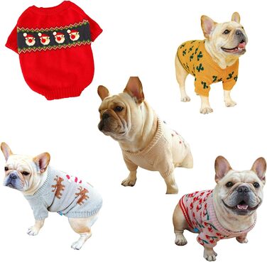 Пуловер для собак та котів на Новий Рік, вітронепроникний, теплий, для маленьких, середніх та великих собак та котів (pearl milk tea sweat, S)