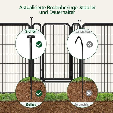 Вольєр для собак Yaheetech 8-секційний, 80 см, для квартири та саду, з'єднання з круглим головою, складаний, без інструментів (100 см висота)