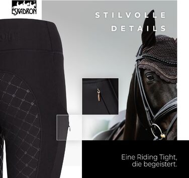 Ешкадрон рейтузи Riding Tight PRO: легкі, дихаючі рейтузи для верхової їзди з кишенями для телефону | Чорний L