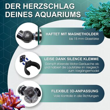Протічний насос Tunze Turbelle Stream 6105 eco з 3D-регулюванням, пропелерний, з магнітним тримачем і клемою Silence для скла до 15 мм, для морського акваріума