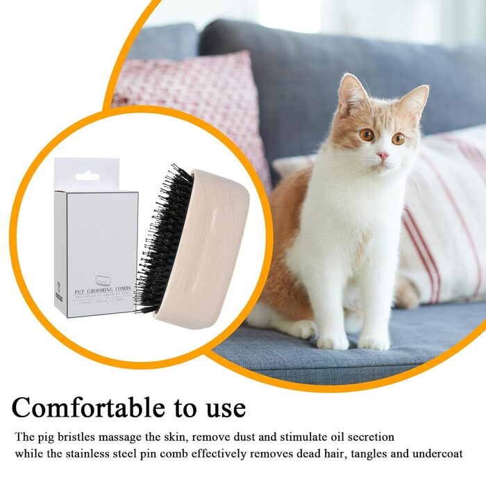 Бурштук для вичісування підшерстка собак та котів | Щітка проти випадання шерсті | Аксесуари для догляду за довгошерстими тваринами | Білий