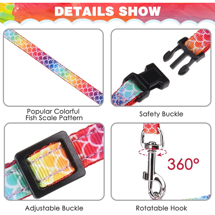 Шлейка для кота PAWCHIE з повідком та ошийником, анти-вислизаюча, регульована, світиться в темряві, для кошенят, для прогулянок на вулиці (різні кольори, Small)