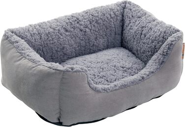 Крісло-лежанка для собак ESTEXO, лежанка для тварин, м'яка підстилка для собак (75x60x19 см, сірий/світло-сірий)