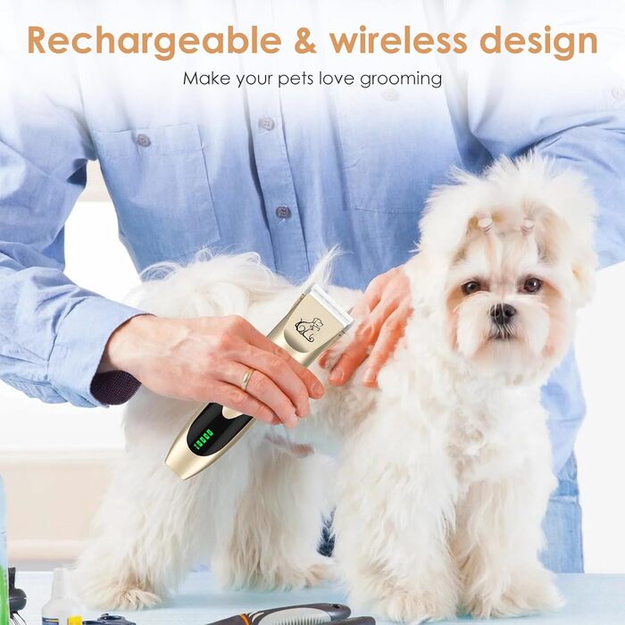 Професійна машинка для стрижки котів та собак Anluomania Leise Hundeschermaschine Profi, електрична, бездротова, для малих та великих порід
