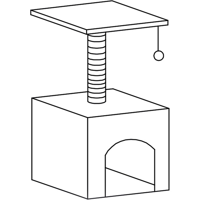 Кігтеточка SPRINGOS для котів з лежанкою, 245 см, сіра, регульована висота