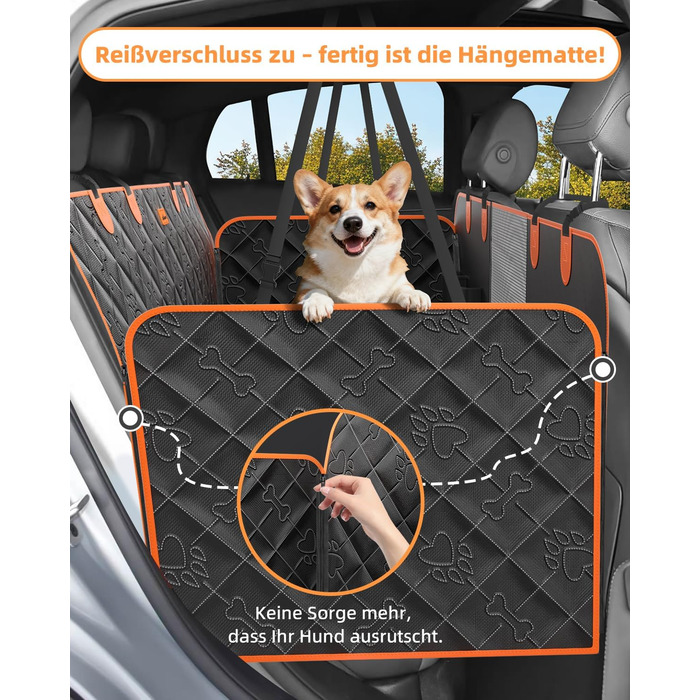 Накладка на сидіння автомобіля для собак, 100% водонепроникна, захист від подряпин, універсальна, з боковими захистами та віконцем для собаки