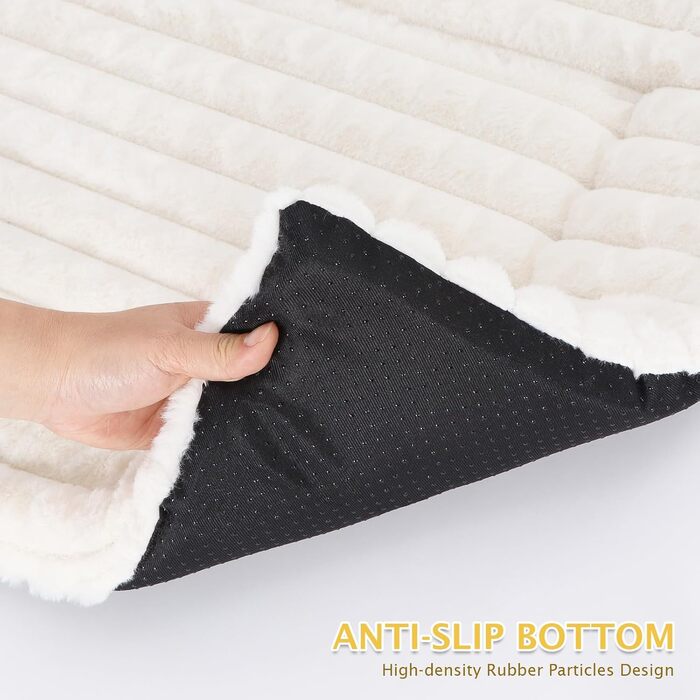 М'яке ортопедичне ліжко для собак BVAGSS, 90x60 см, біле. Лежанка для собак, зручна та тепла, з неслизьким дном.