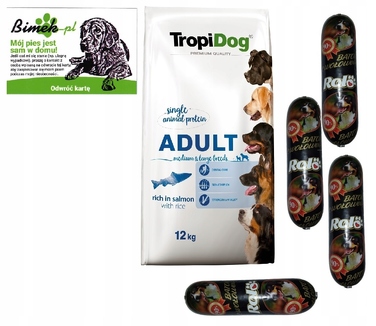 Сухий корм для собак TropiDog Premium Adult Лосось із рисом, 12 кг