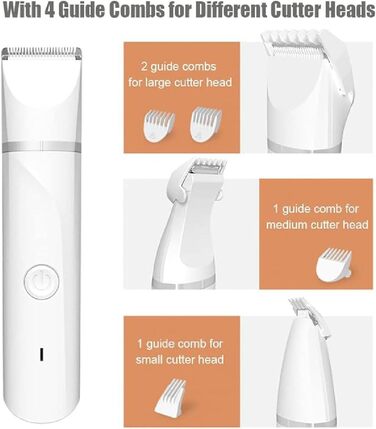 Мультитрим Про від Dr Pfoten: тиха 4-в-1 машинка для стрижки собак та котів. Набір для стрижки собак, котів, лап, очей, вух, обличчя та тіла. Акумуляторна.