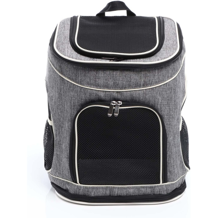 Рюкзак для собак та котів Fudajo: 32x27x40 см, до 6 кг, чорно-сірий, для подорожей