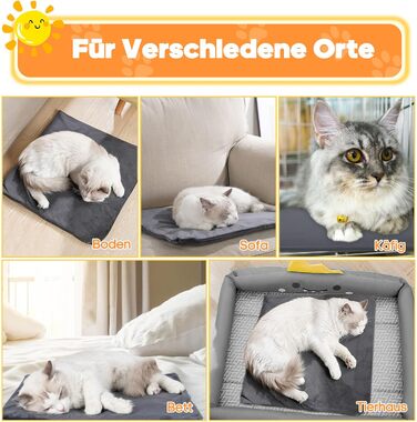 Електричний килимок для тварин 45x70 см - нагрівальний килимок для собак та котів з 9 температурними режимами (35–55℃) та таймером, бісостійкий кабель 1.8 м, 2 знімні чохли