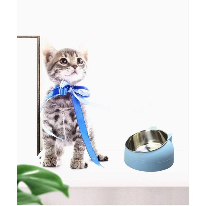 Набір з 2 мисок для котів з нержавіючої сталі, 200 мл (чорний + білий)