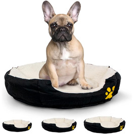 Mobiclinic® Pets Ліжко для собак і котів Pluto, європейський бренд, машинне прання, антиковзке дно, надм'яка тканина, зручно, різні розміри, чорний/білий
