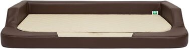 Ортопедичний лежак для собак MEDICO Lux ÖKOLEINEN, 75x50x15 см - лежак для маленьких, середніх та великих собак, водонепроникний, ергономічний, коричневий з бежевим