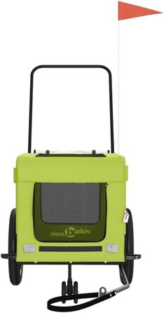 Причіп для велосипеда ZEYUAN для собак (зелений/чорний), Oxford-тканина, сталь, 93934